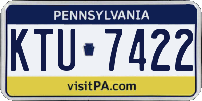 PA license plate KTU7422