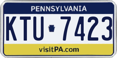 PA license plate KTU7423