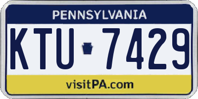 PA license plate KTU7429