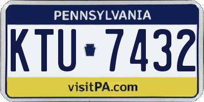 PA license plate KTU7432