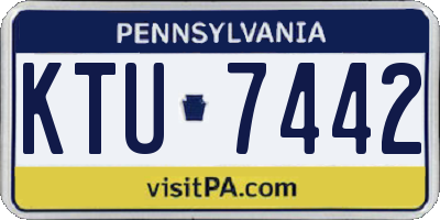 PA license plate KTU7442