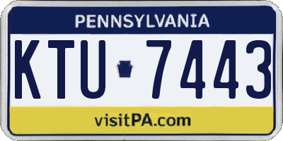 PA license plate KTU7443