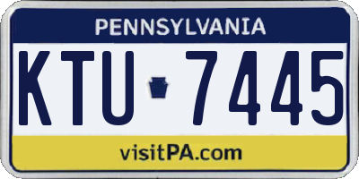 PA license plate KTU7445