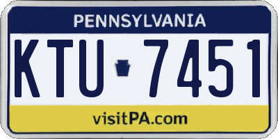 PA license plate KTU7451