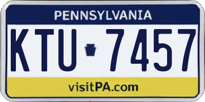 PA license plate KTU7457