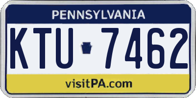 PA license plate KTU7462
