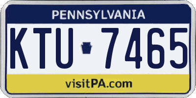PA license plate KTU7465