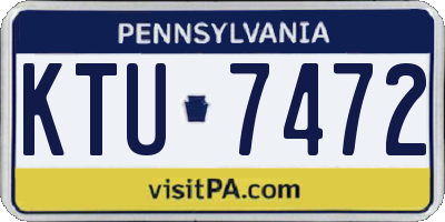 PA license plate KTU7472