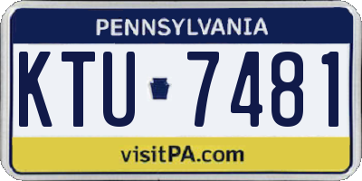PA license plate KTU7481