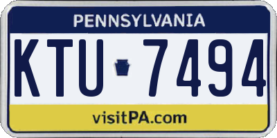 PA license plate KTU7494