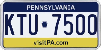 PA license plate KTU7500