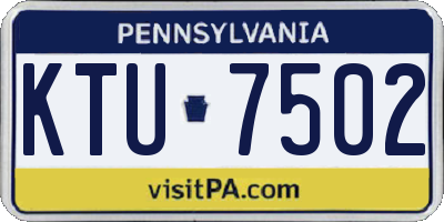 PA license plate KTU7502