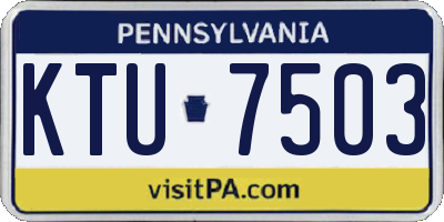 PA license plate KTU7503