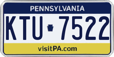 PA license plate KTU7522