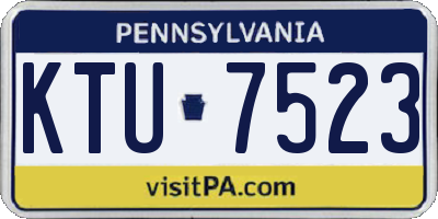 PA license plate KTU7523
