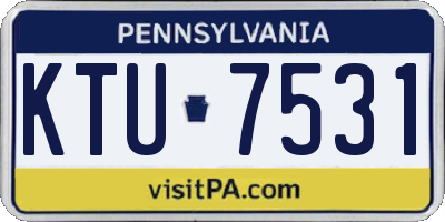 PA license plate KTU7531