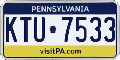 PA license plate KTU7533