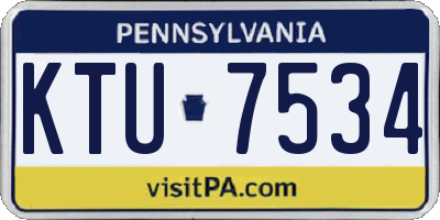 PA license plate KTU7534