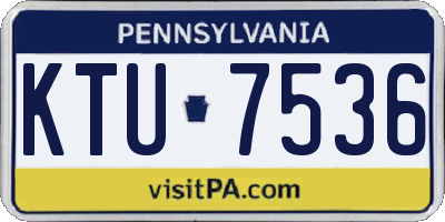 PA license plate KTU7536