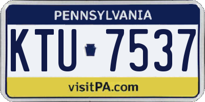 PA license plate KTU7537