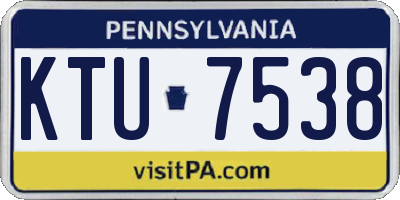 PA license plate KTU7538