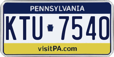 PA license plate KTU7540