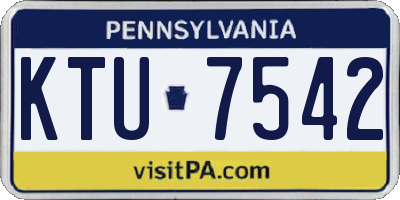 PA license plate KTU7542