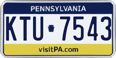 PA license plate KTU7543