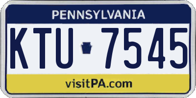 PA license plate KTU7545