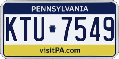 PA license plate KTU7549