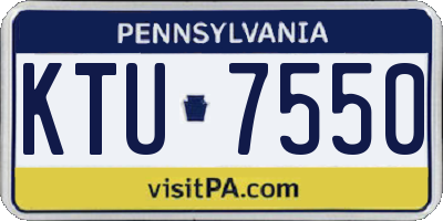 PA license plate KTU7550