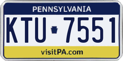 PA license plate KTU7551