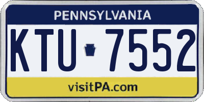 PA license plate KTU7552