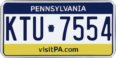 PA license plate KTU7554