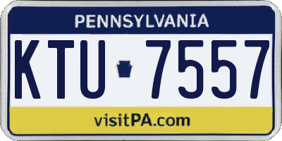 PA license plate KTU7557