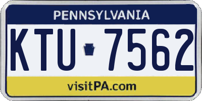 PA license plate KTU7562