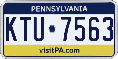 PA license plate KTU7563