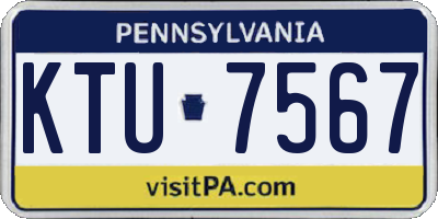 PA license plate KTU7567
