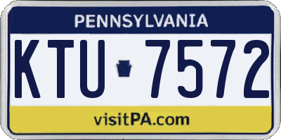 PA license plate KTU7572