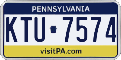 PA license plate KTU7574