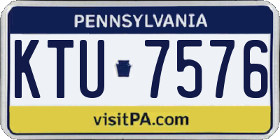 PA license plate KTU7576