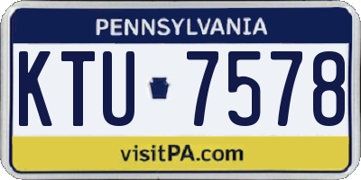 PA license plate KTU7578