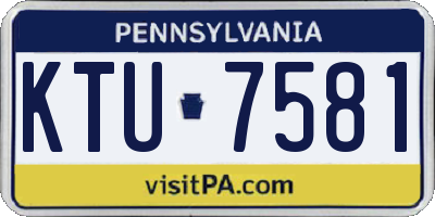 PA license plate KTU7581