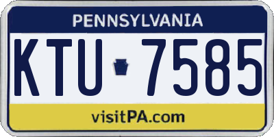 PA license plate KTU7585