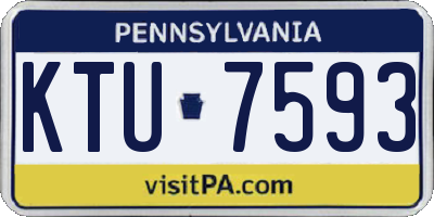 PA license plate KTU7593