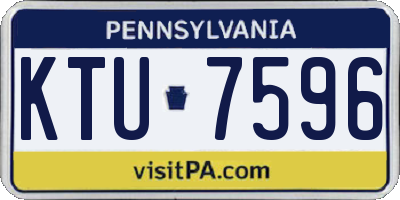 PA license plate KTU7596