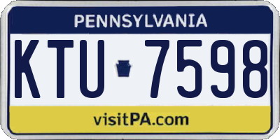 PA license plate KTU7598
