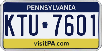 PA license plate KTU7601