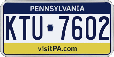 PA license plate KTU7602
