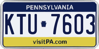 PA license plate KTU7603